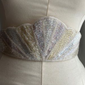 Vintage Paolo Vico hand beaded one size fits all belt